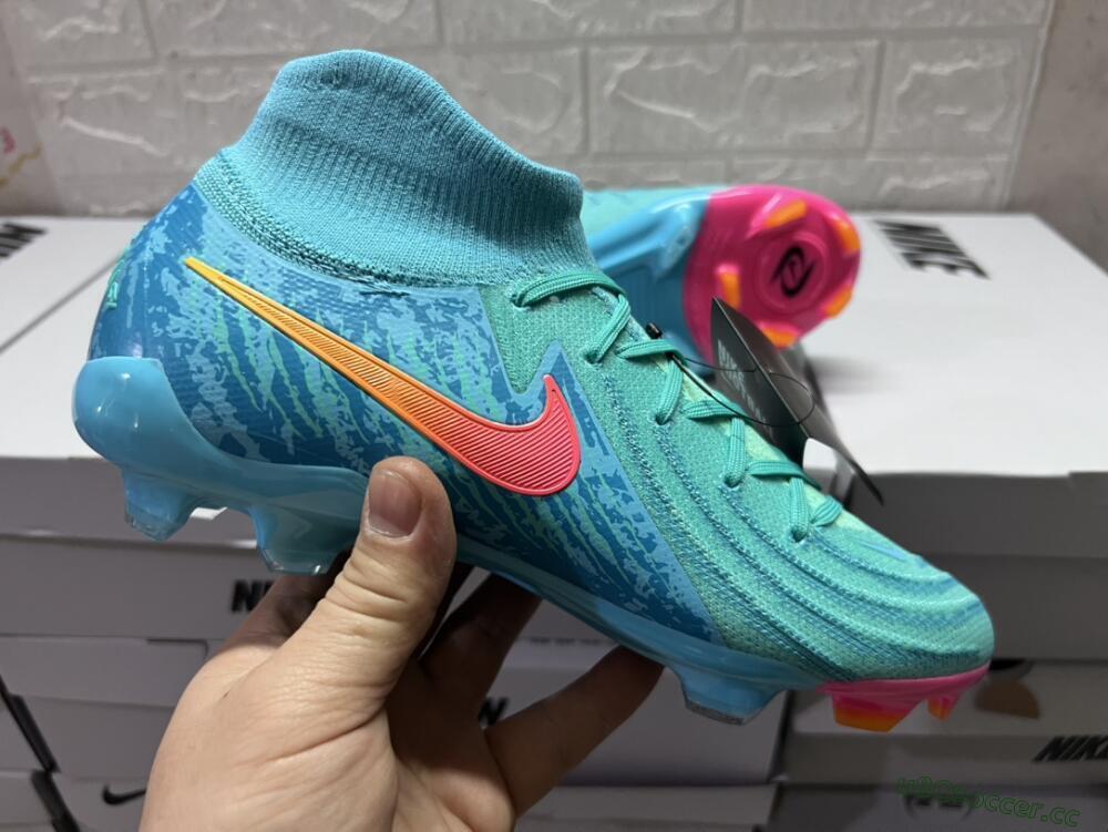 Unisex Nike Phantom Luna 2 Elite Vortex LV8 FG Firm Ground High-Tops Football Boots - Green/Orange/Black
