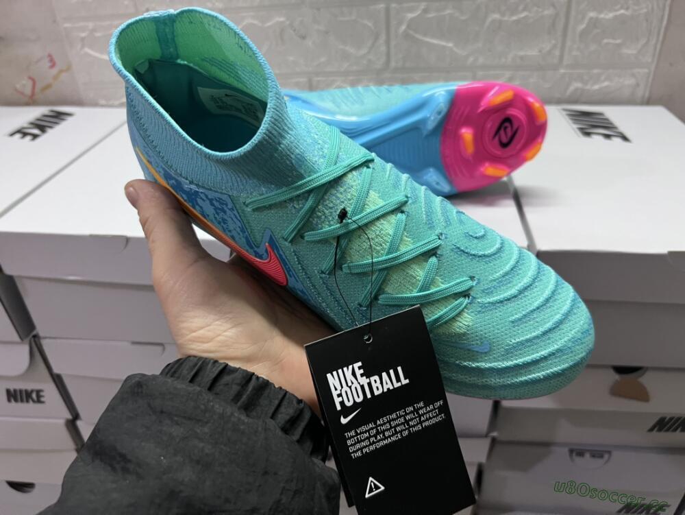 Unisex Nike Phantom Luna 2 Elite Vortex LV8 FG Firm Ground High-Tops Football Boots - Green/Orange/Black