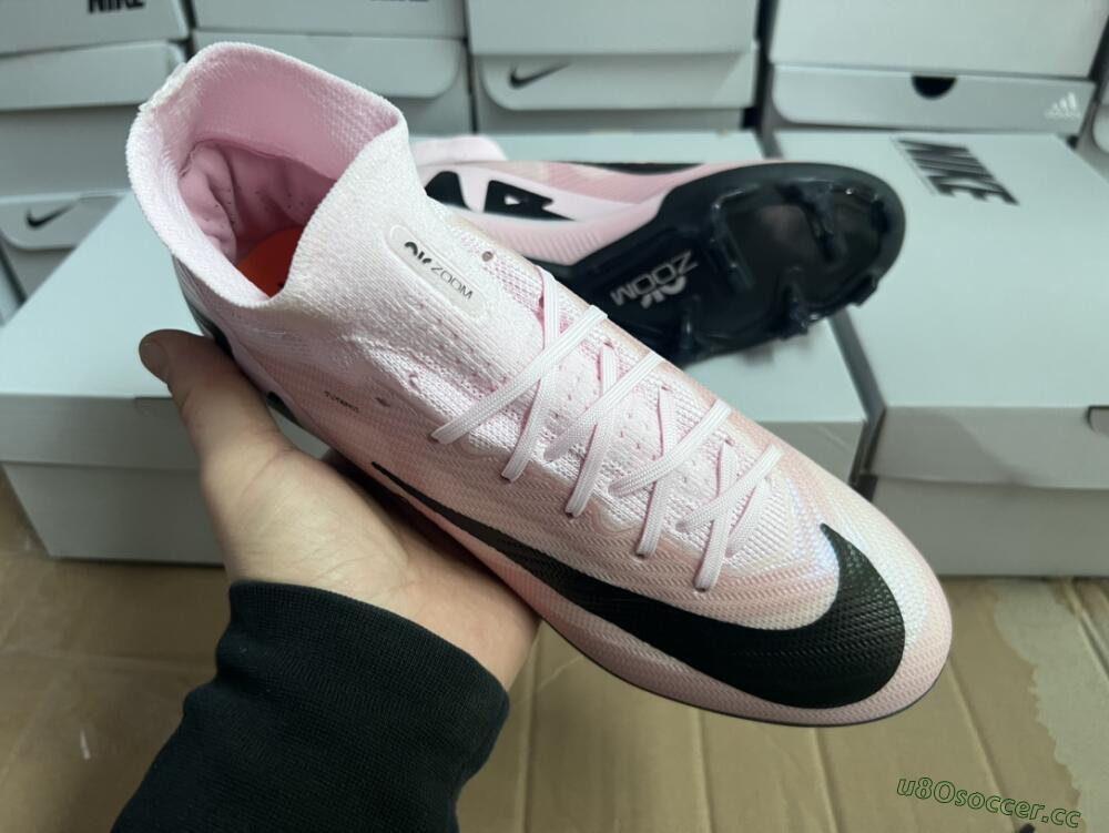 Unisex Nike Air Zoom Mercurial Superfly 9 Elite FG Firm Ground High-Tops Football Boots - Pink/Black