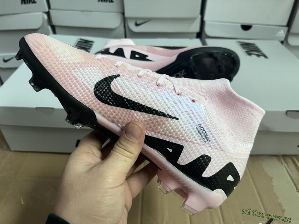Unisex Nike Air Zoom Mercurial Superfly 9 Elite FG Firm Ground High-Tops Football Boots - Pink/Black