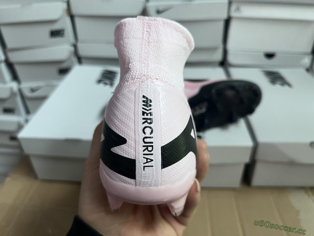 Unisex Nike Air Zoom Mercurial Superfly 9 Elite FG Firm Ground High-Tops Football Boots - Pink/Black