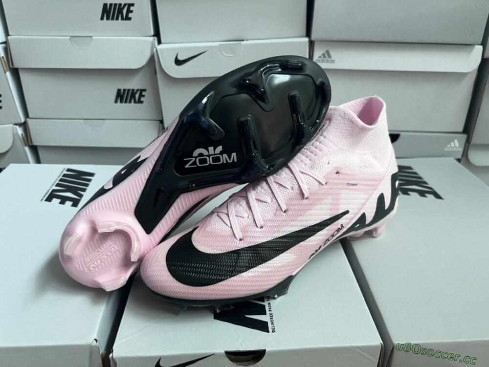 Unisex Nike Air Zoom Mercurial Superfly 9 Elite FG Firm Ground High-Tops Football Boots - Pink/Black