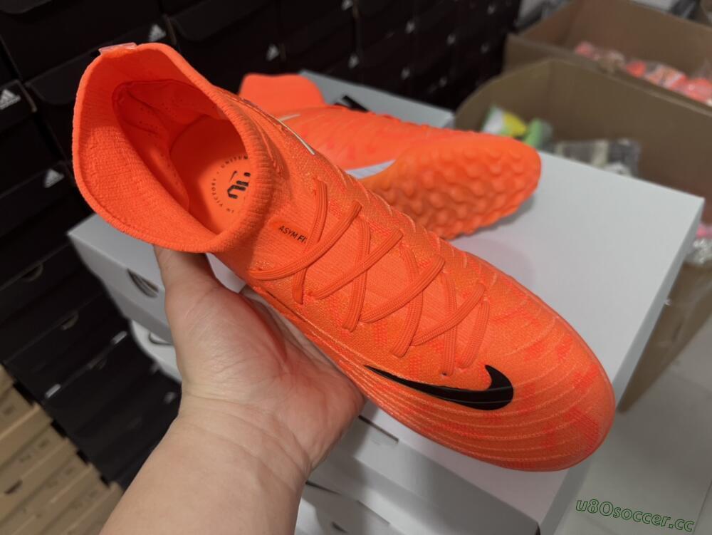 Men's Nike Phantom Luna Elite NU TF Artificial Turf High-Tops Football Shoes - Orange/Purple/Black