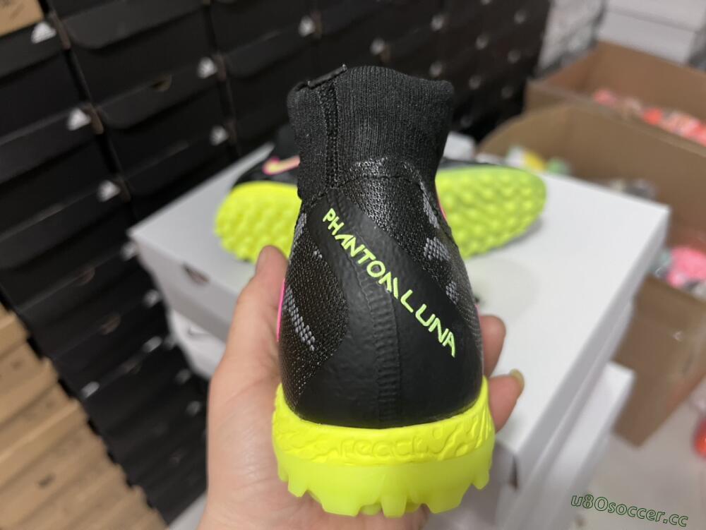 Unisex Nike Phantom Luna 2 Elite TF Artificial Turf High-Tops Football Shoes - Black/Yellow/Pink