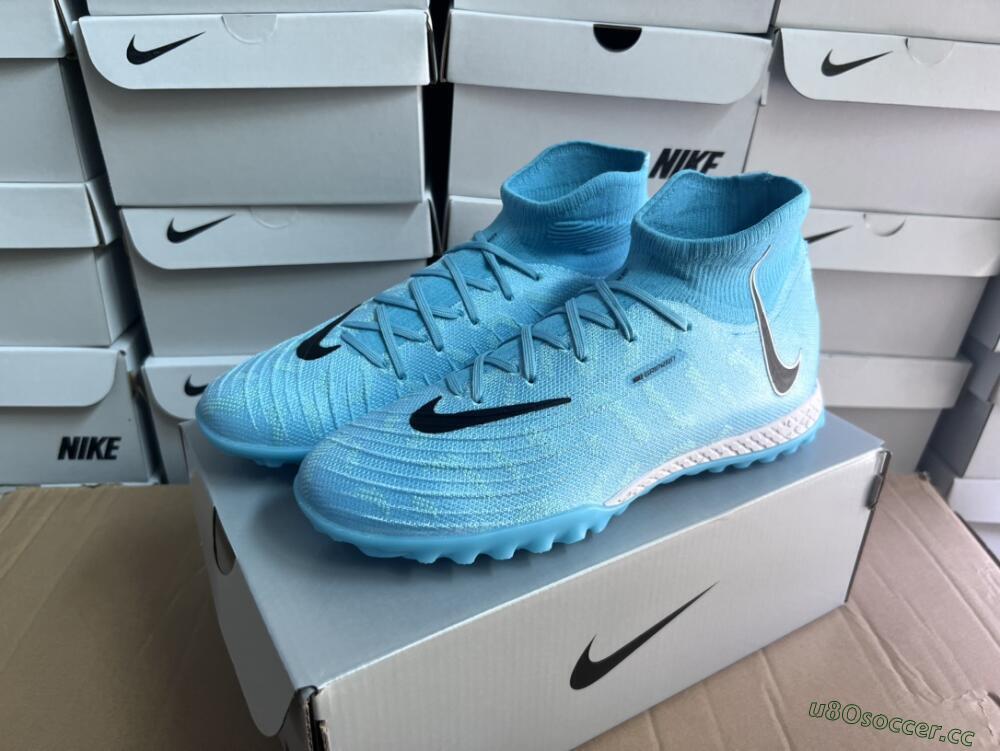 Unisex Nike Phantom Luna Elite NU TF Artificial Turf High-Tops Football Shoes - Blue/Black/White