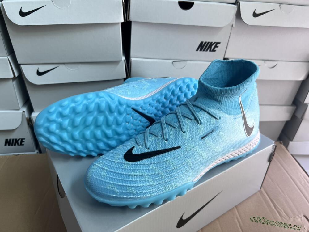 Unisex Nike Phantom Luna Elite NU TF Artificial Turf High-Tops Football Shoes - Blue/Black/White