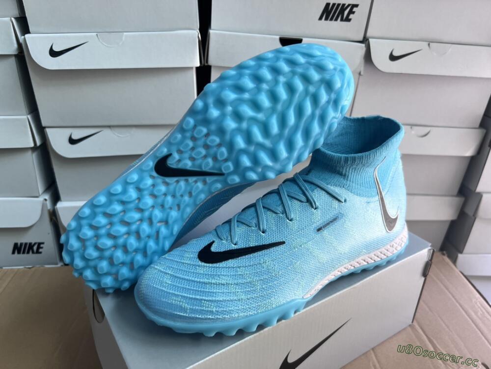 Unisex Nike Phantom Luna Elite NU TF Artificial Turf High-Tops Football Shoes - Blue/Black/White