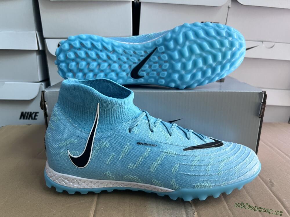 Unisex Nike Phantom Luna Elite NU TF Artificial Turf High-Tops Football Shoes - Blue/Black/White