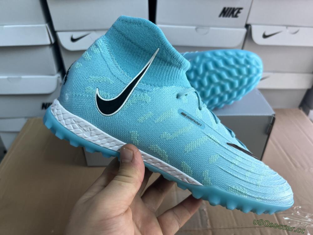 Unisex Nike Phantom Luna Elite NU TF Artificial Turf High-Tops Football Shoes - Blue/Black/White