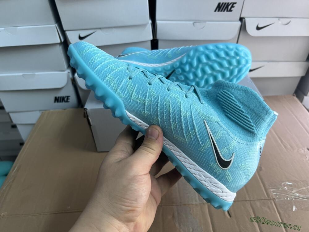 Unisex Nike Phantom Luna Elite NU TF Artificial Turf High-Tops Football Shoes - Blue/Black/White