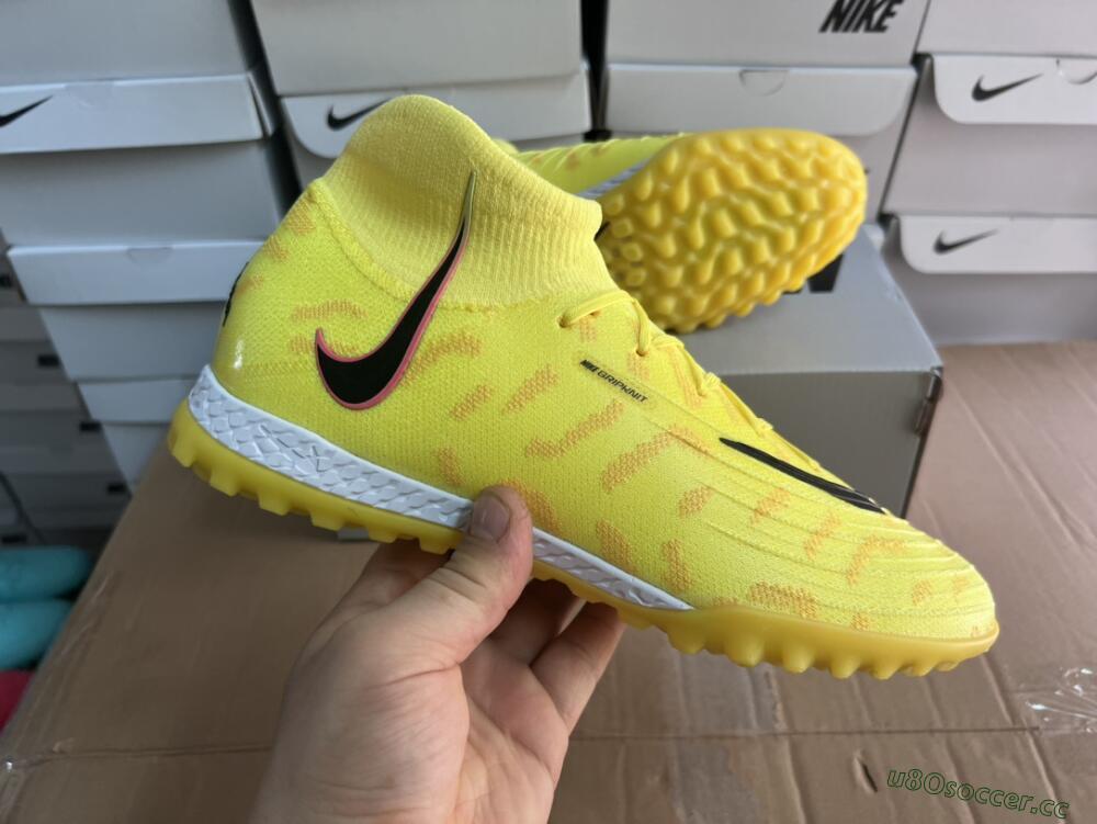 Unisex Nike Phantom Luna Elite NU TF Artificial Turf High-Tops Football Shoes - Yellow/Red/Black
