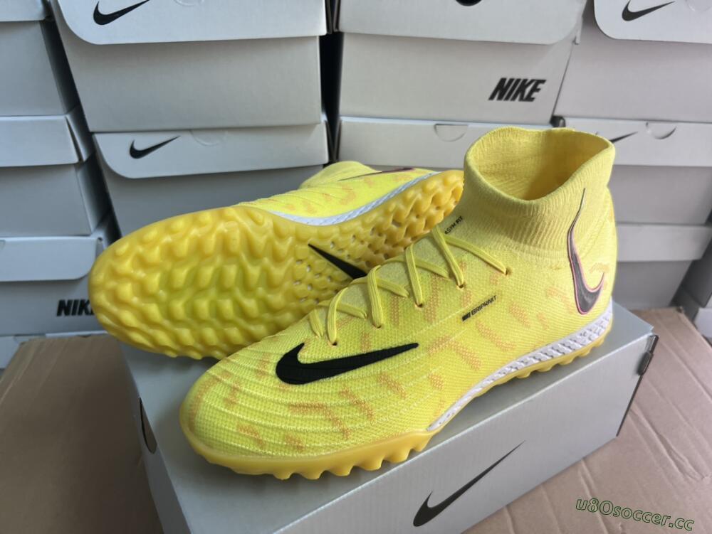 Unisex Nike Phantom Luna Elite NU TF Artificial Turf High-Tops Football Shoes - Yellow/Red/Black