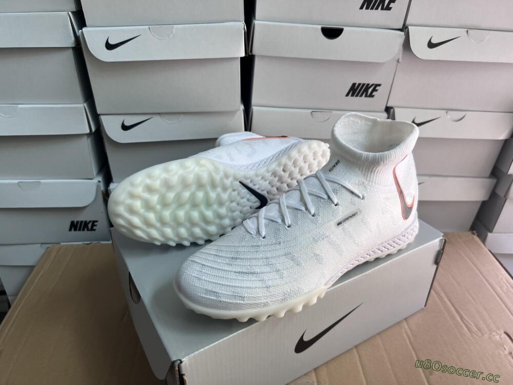 Unisex Nike Phantom Luna Elite NU TF Artificial Turf High-Tops Football Shoes - White/Grey/Orange/Black