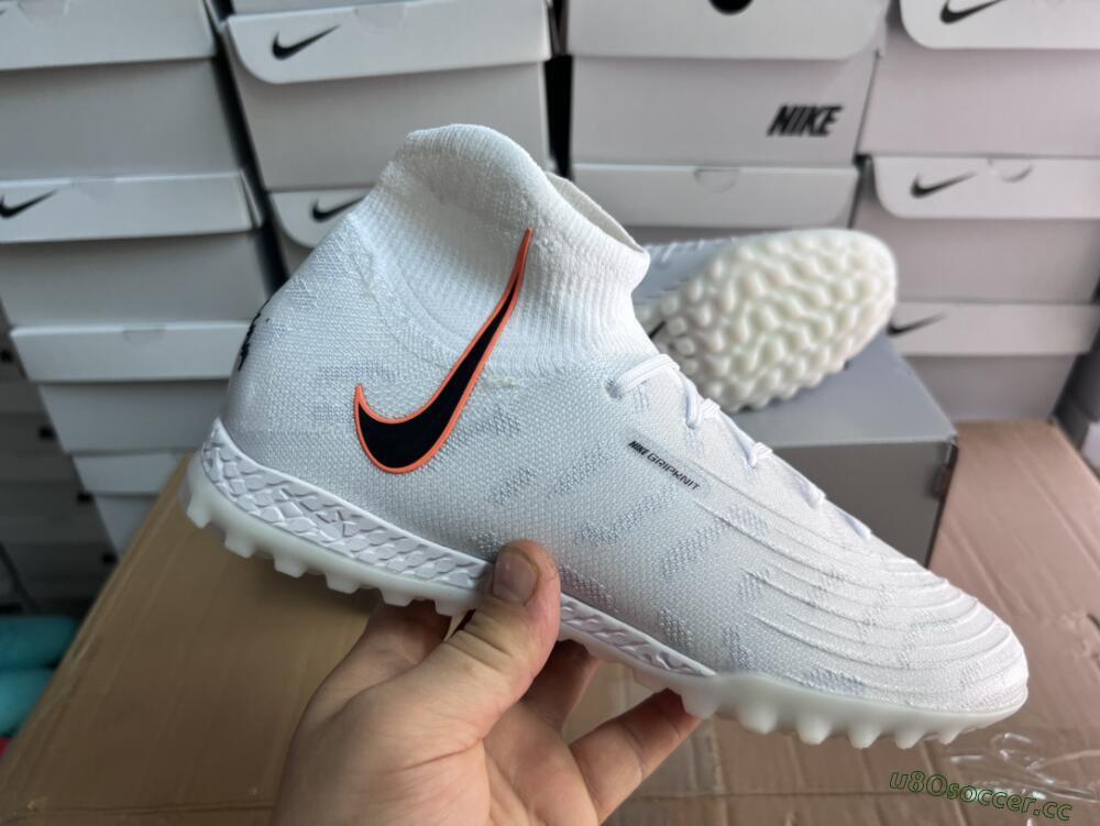 Unisex Nike Phantom Luna Elite NU TF Artificial Turf High-Tops Football Shoes - White/Grey/Orange/Black