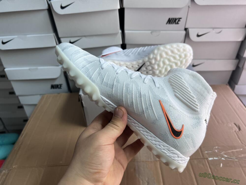 Unisex Nike Phantom Luna Elite NU TF Artificial Turf High-Tops Football Shoes - White/Grey/Orange/Black