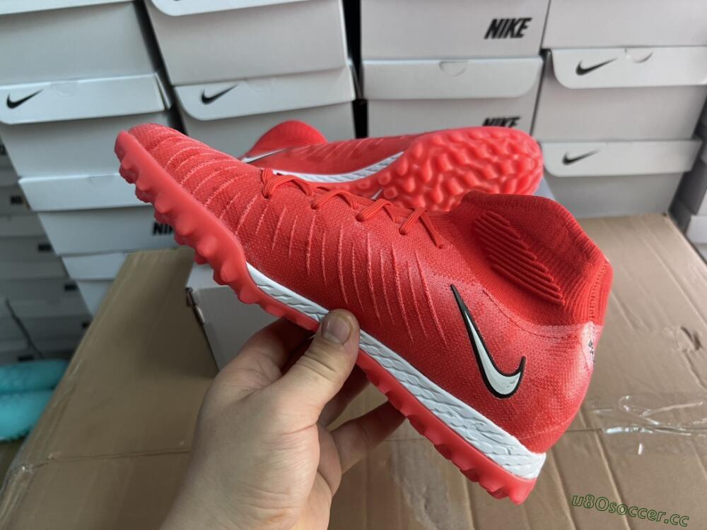 Men's Nike Phantom GX DF Elite TF Artificial Turf High-Tops Football Shoes - Red/Silver/Black