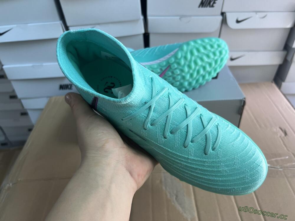 Unisex Nike Phantom Luna 2 Elite LV8 TF Artificial Turf High-Tops Football Shoes - Jade/Black/Purple