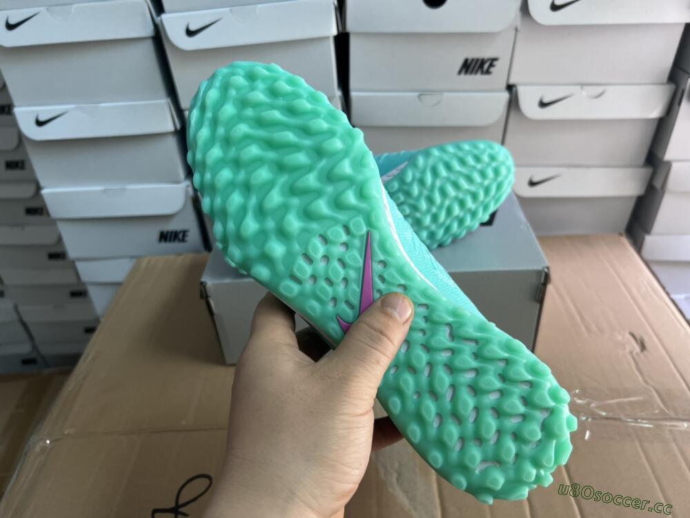 Unisex Nike Phantom Luna 2 Elite LV8 TF Artificial Turf High-Tops Football Shoes - Jade/Black/Purple