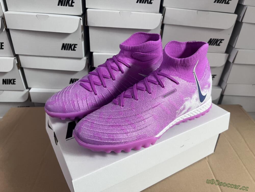 Men's Nike Phantom Luna Elite NU TF Artificial Turf High-Tops Football Shoes - Purple/White/Black