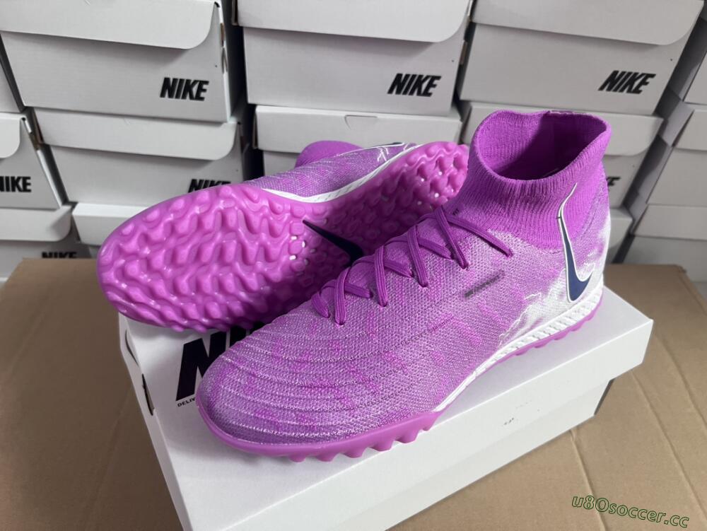 Men's Nike Phantom Luna Elite NU TF Artificial Turf High-Tops Football Shoes - Purple/White/Black