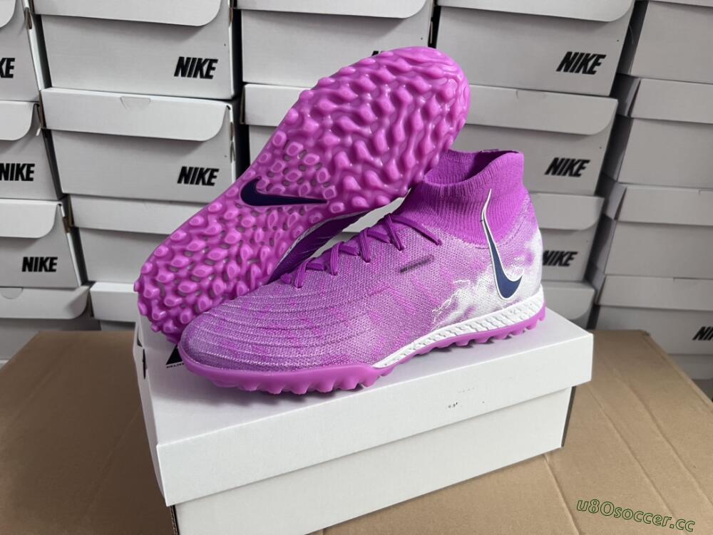Men's Nike Phantom Luna Elite NU TF Artificial Turf High-Tops Football Shoes - Purple/White/Black