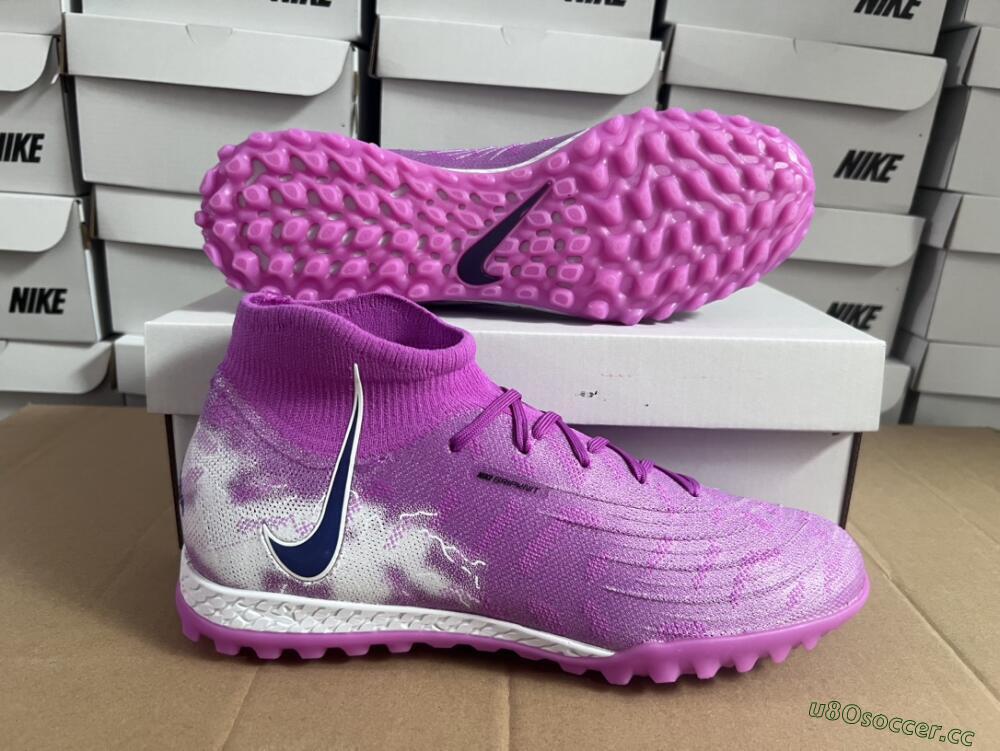 Men's Nike Phantom Luna Elite NU TF Artificial Turf High-Tops Football Shoes - Purple/White/Black