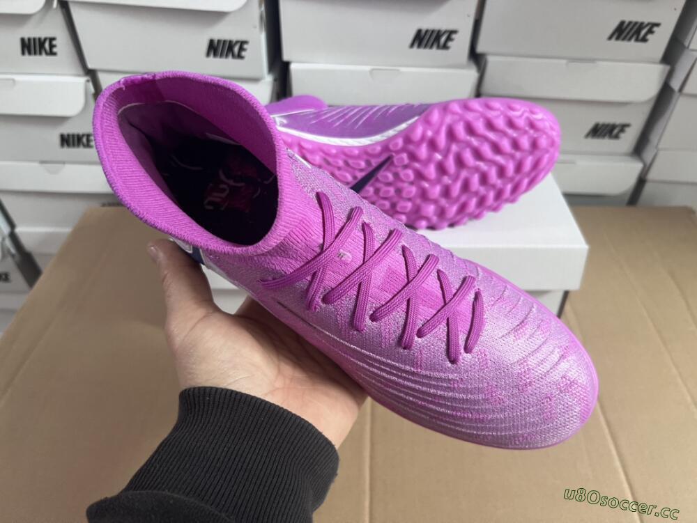 Men's Nike Phantom Luna Elite NU TF Artificial Turf High-Tops Football Shoes - Purple/White/Black