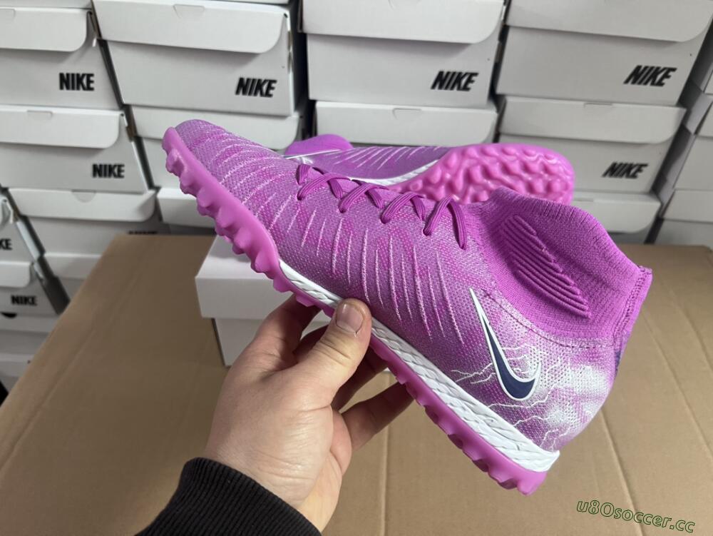 Men's Nike Phantom Luna Elite NU TF Artificial Turf High-Tops Football Shoes - Purple/White/Black