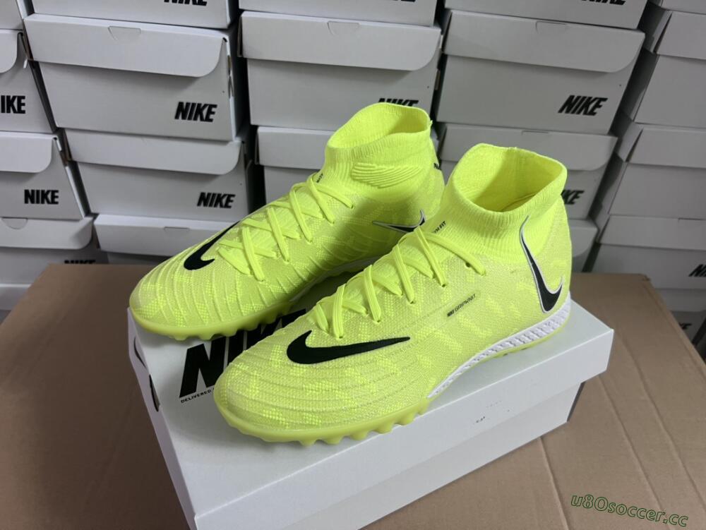 Men's Nike Phantom Luna Elite NU TF Artificial Turf High-Tops Football Shoes - Yellow/Red/White