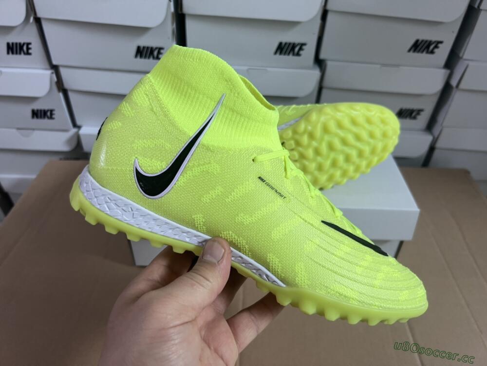 Men's Nike Phantom Luna Elite NU TF Artificial Turf High-Tops Football Shoes - Yellow/Red/White