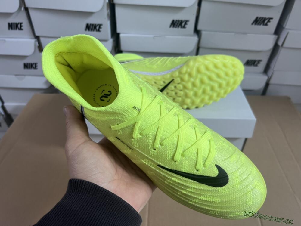 Men's Nike Phantom Luna Elite NU TF Artificial Turf High-Tops Football Shoes - Yellow/Red/White