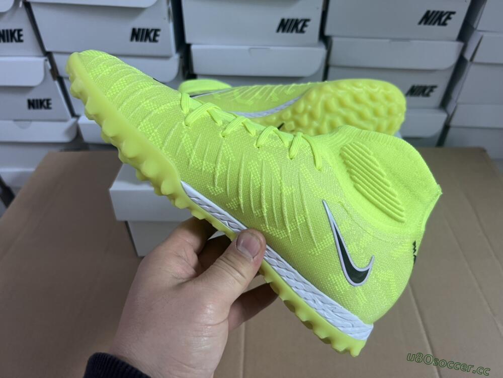 Men's Nike Phantom Luna Elite NU TF Artificial Turf High-Tops Football Shoes - Yellow/Red/White