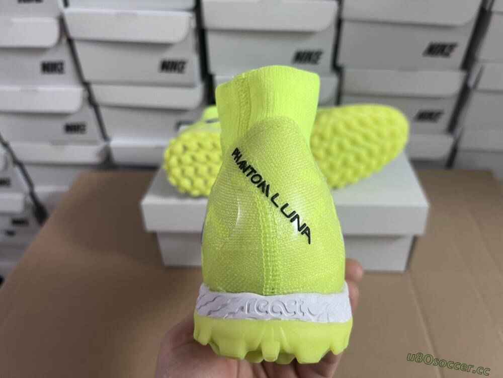 Men's Nike Phantom Luna Elite NU TF Artificial Turf High-Tops Football Shoes - Yellow/Red/White