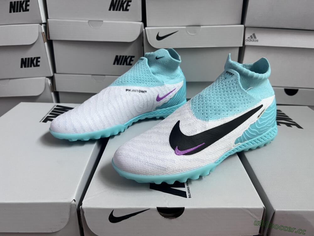 Unisex Nike Phantom GX Elite DF Link TF Artificial Turf High-Tops Football Shoes - White/Black/Jade