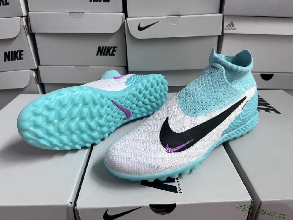 Unisex Nike Phantom GX Elite DF Link TF Artificial Turf High-Tops Football Shoes - White/Black/Jade