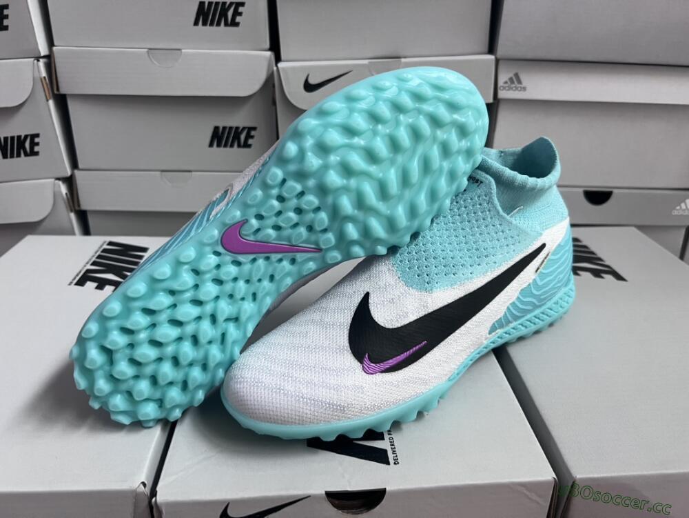 Unisex Nike Phantom GX Elite DF Link TF Artificial Turf High-Tops Football Shoes - White/Black/Jade