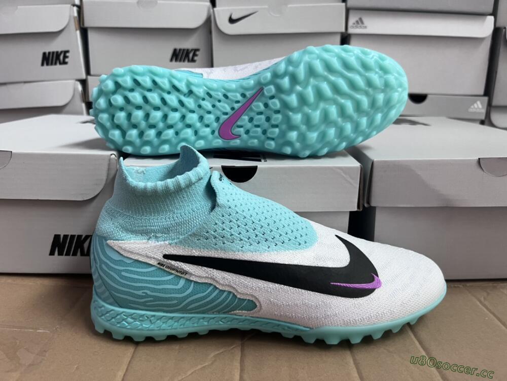 Unisex Nike Phantom GX Elite DF Link TF Artificial Turf High-Tops Football Shoes - White/Black/Jade