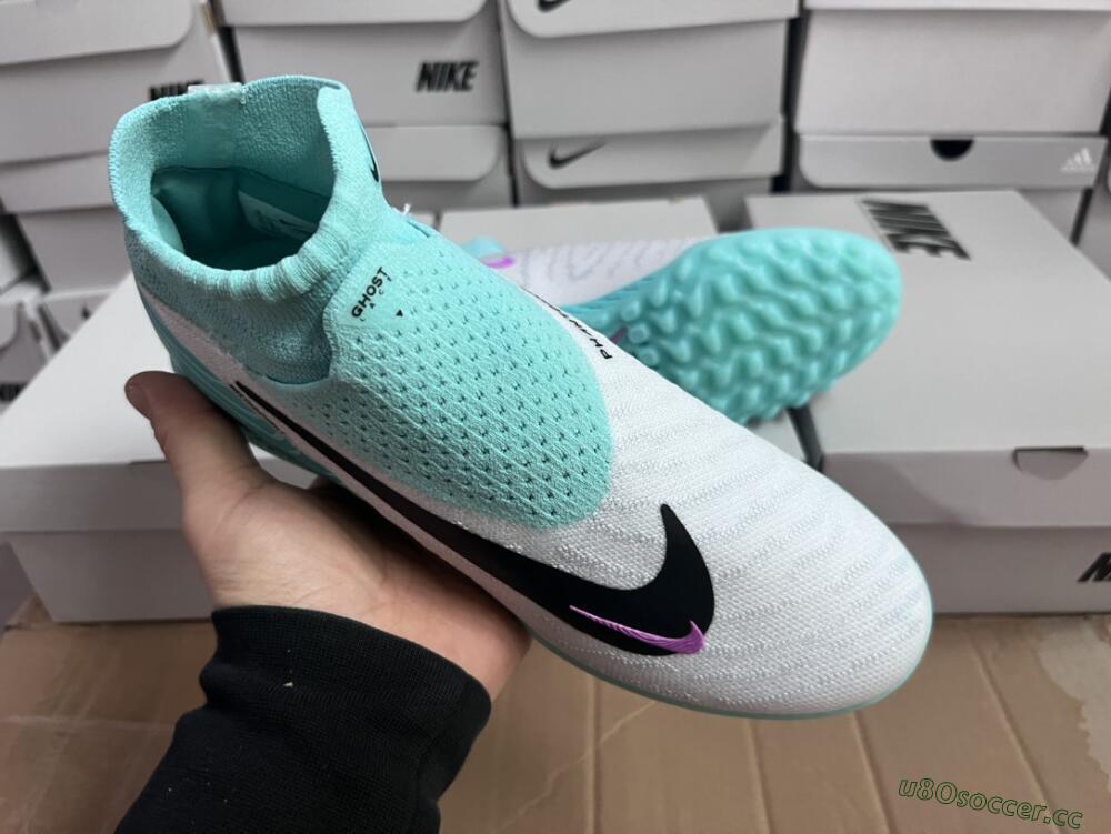 Unisex Nike Phantom GX Elite DF Link TF Artificial Turf High-Tops Football Shoes - White/Black/Jade