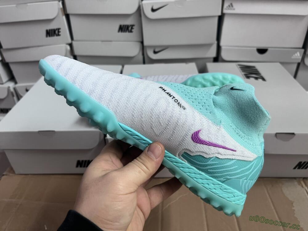 Unisex Nike Phantom GX Elite DF Link TF Artificial Turf High-Tops Football Shoes - White/Black/Jade