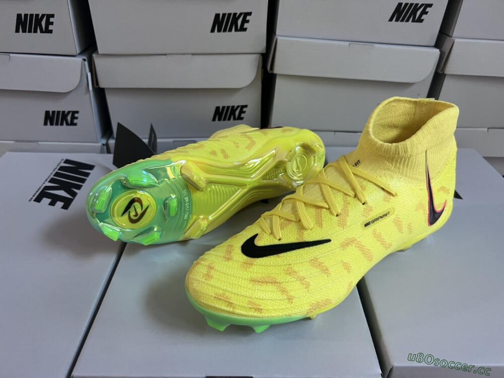 Men's Nike Phantom Luna Elite FG Firm Ground High-Tops Football Boots - Yellow/Black/Pink