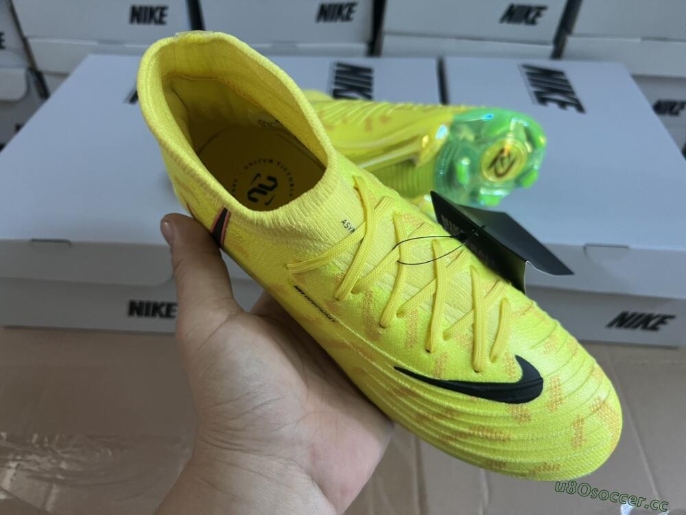 Men's Nike Phantom Luna Elite FG Firm Ground High-Tops Football Boots - Yellow/Black/Pink