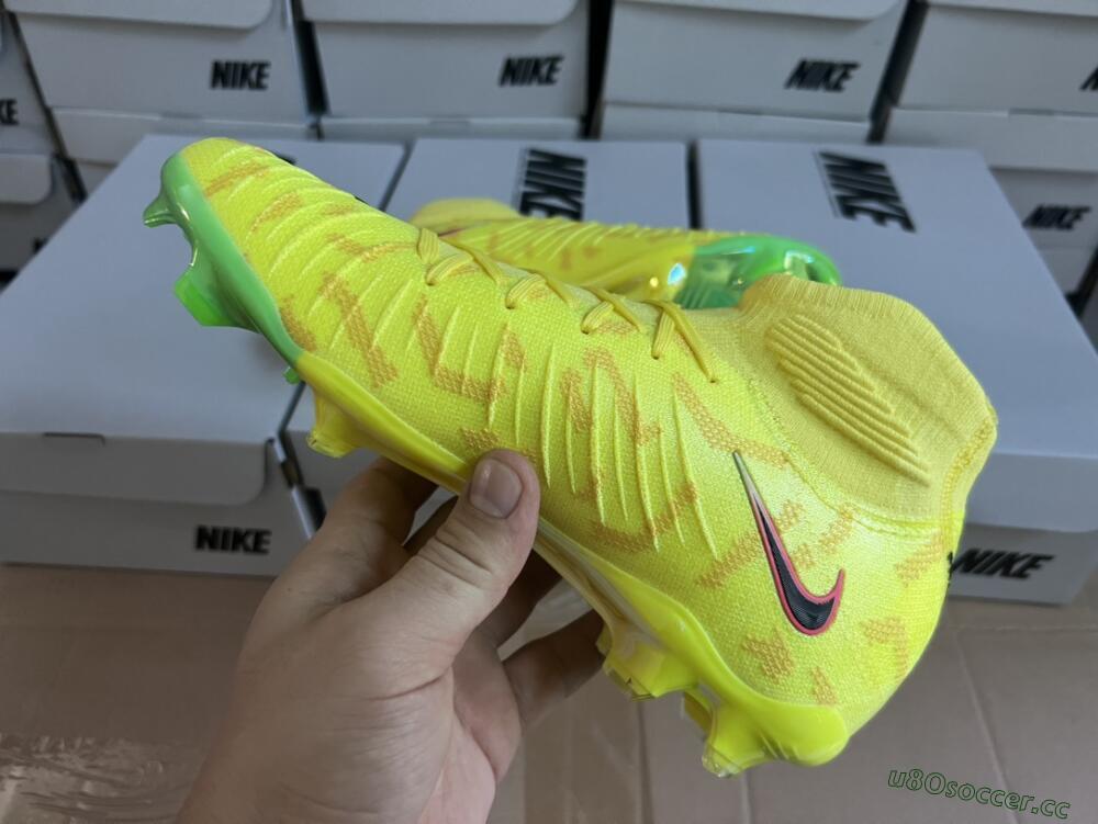 Men's Nike Phantom Luna Elite FG Firm Ground High-Tops Football Boots - Yellow/Black/Pink