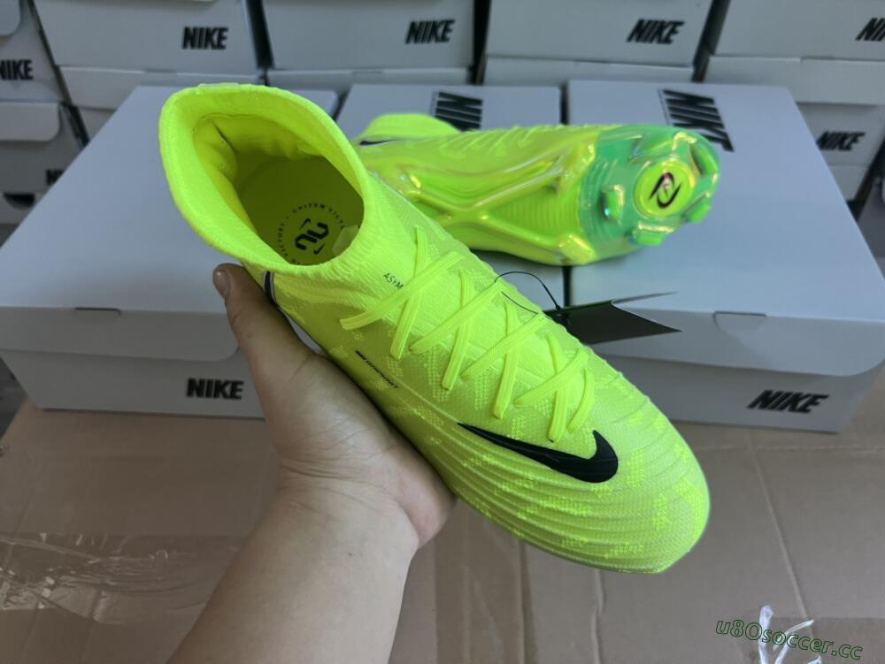Men's Nike Phantom Luna Elite FG Firm Ground High-Tops Football Boots - Green/Black/White
