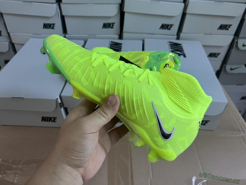 Men's Nike Phantom Luna Elite FG Firm Ground High-Tops Football Boots - Green/Black/White
