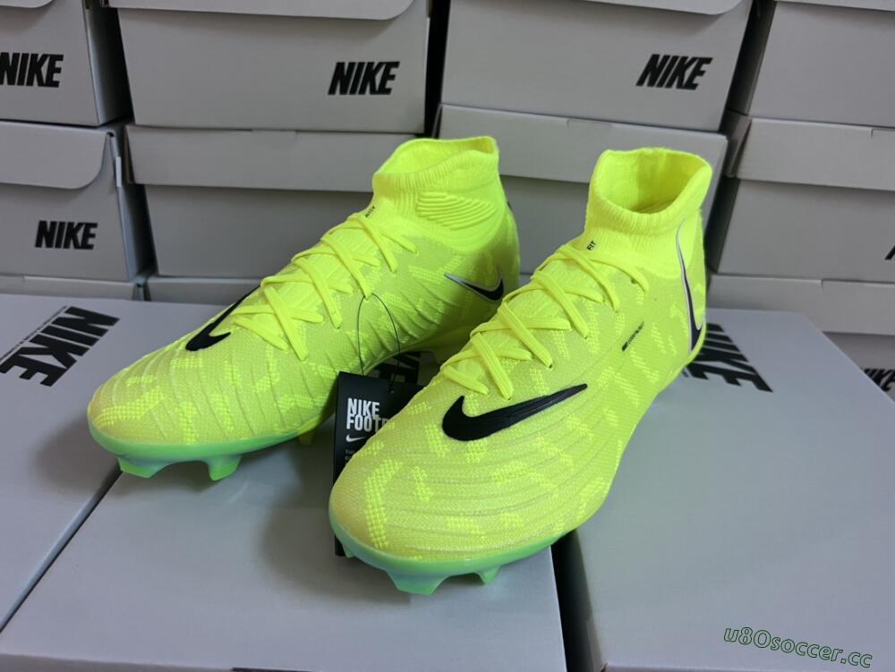 Men's Nike Phantom Luna Elite FG Firm Ground High-Tops Football Boots - Green/Black/White