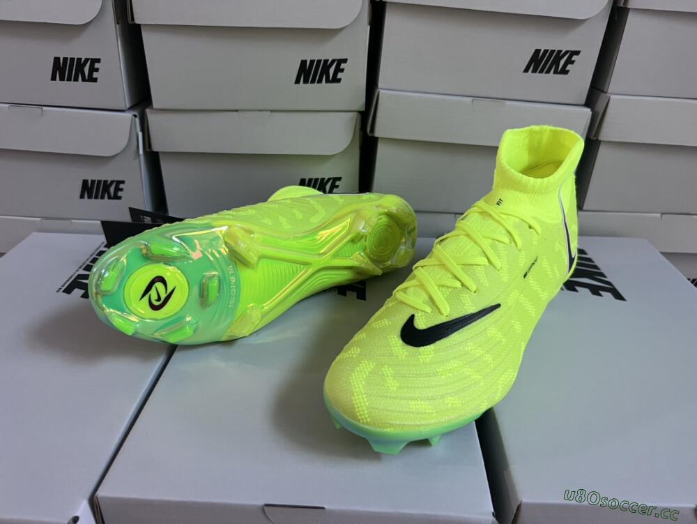 Men's Nike Phantom Luna Elite FG Firm Ground High-Tops Football Boots - Green/Black/White