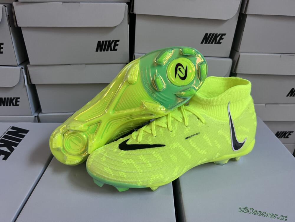 Men's Nike Phantom Luna Elite FG Firm Ground High-Tops Football Boots - Green/Black/White