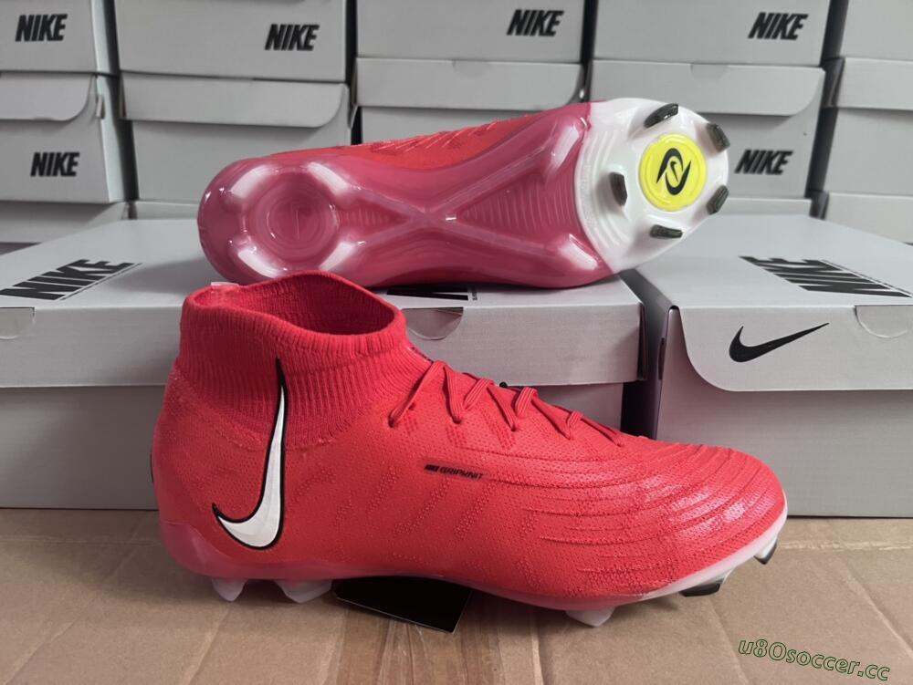 Men's Nike Phantom Luna Elite FG Firm Ground High-Tops Football Boots - Pink/White/Black