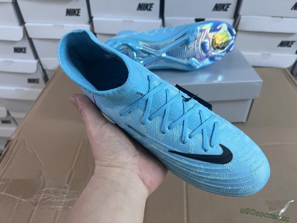 Men's Nike Phantom Luna Elite FG Firm Ground High-Tops Football Boots - Blue/Purple/White