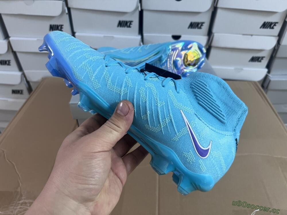 Men's Nike Phantom Luna Elite FG Firm Ground High-Tops Football Boots - Blue/Purple/White